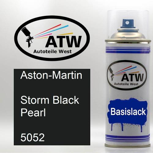 Aston-Martin, Storm Black Pearl, 5052: 400ml Sprühdose, von ATW Autoteile West.